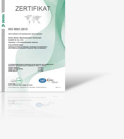 Zertifikat der DEKRA Certification GmbH